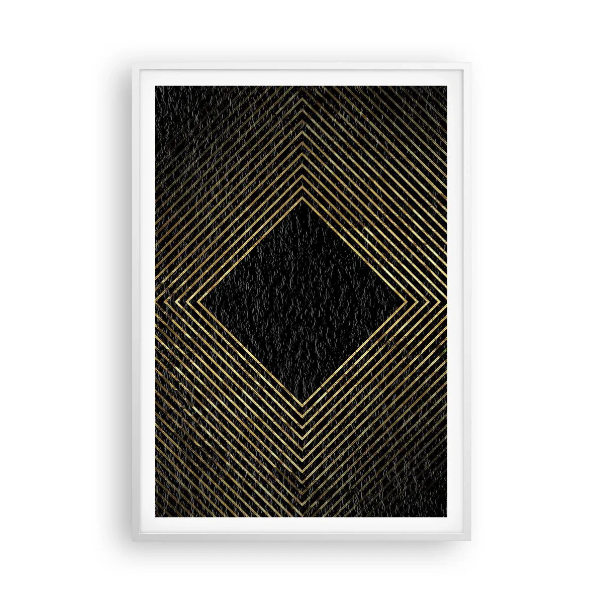 Plakat i hvid ramme - Geometri i glamour-stil - 70x100 cm