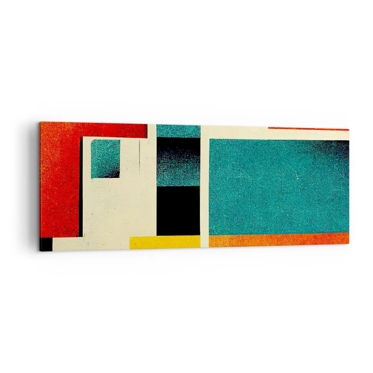 Lærredstryk - Billede på lærred - Geometrisk abstraktion - god energi - 140x50 cm