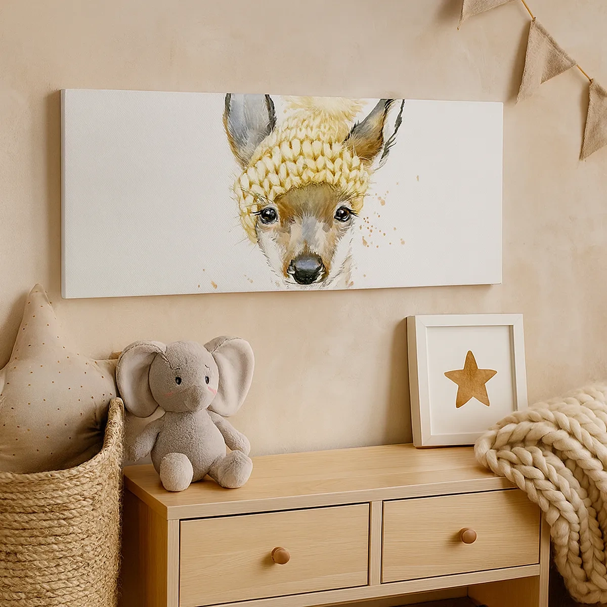 Lærredstryk - Billede på lærred - Til vinter i en sneklædt skov - 30x30 cm