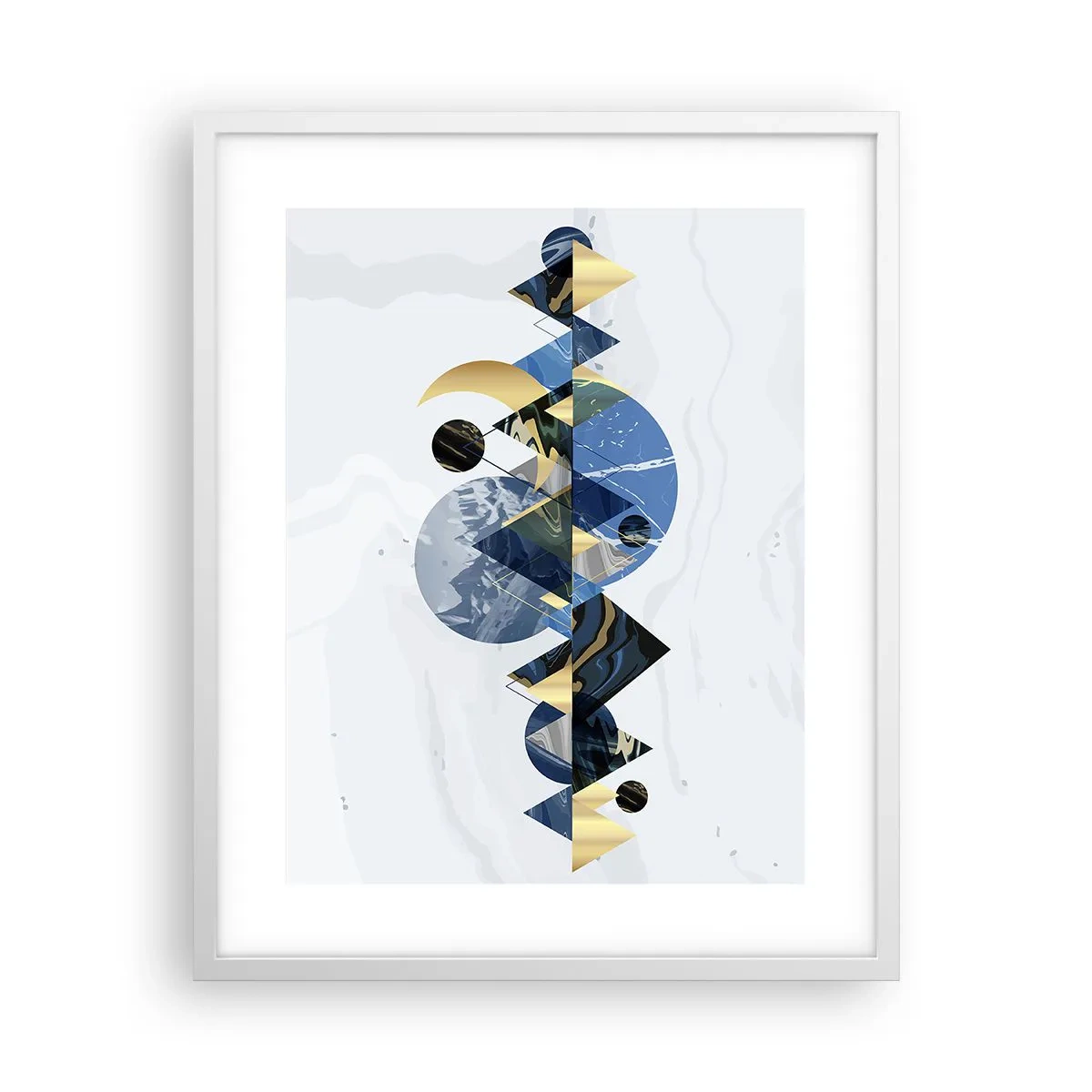 Plakat i hvid ramme - Geometrisk landskab - 40x50 cm