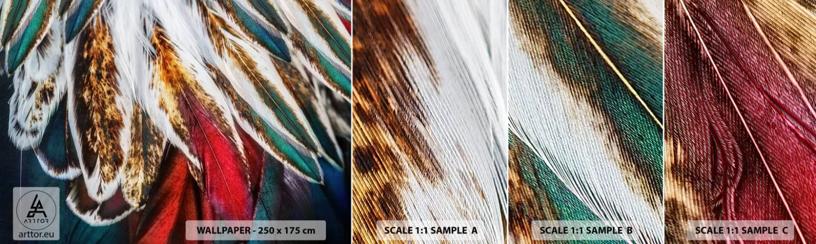 Fototapet Prøve Standard Eco - Flyvningens hemmeligheder - Abstraktion, Stykke, Boho - 100x30 cm