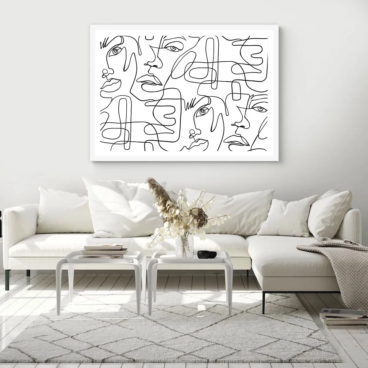 Plakat i hvid ramme - I sammenfiltrede følelser - 100x70 cm