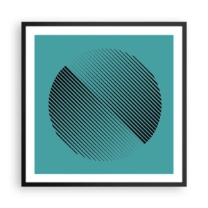 Plakat i sort ramme - Cirklen - en geometrisk variation - 60x60 cm