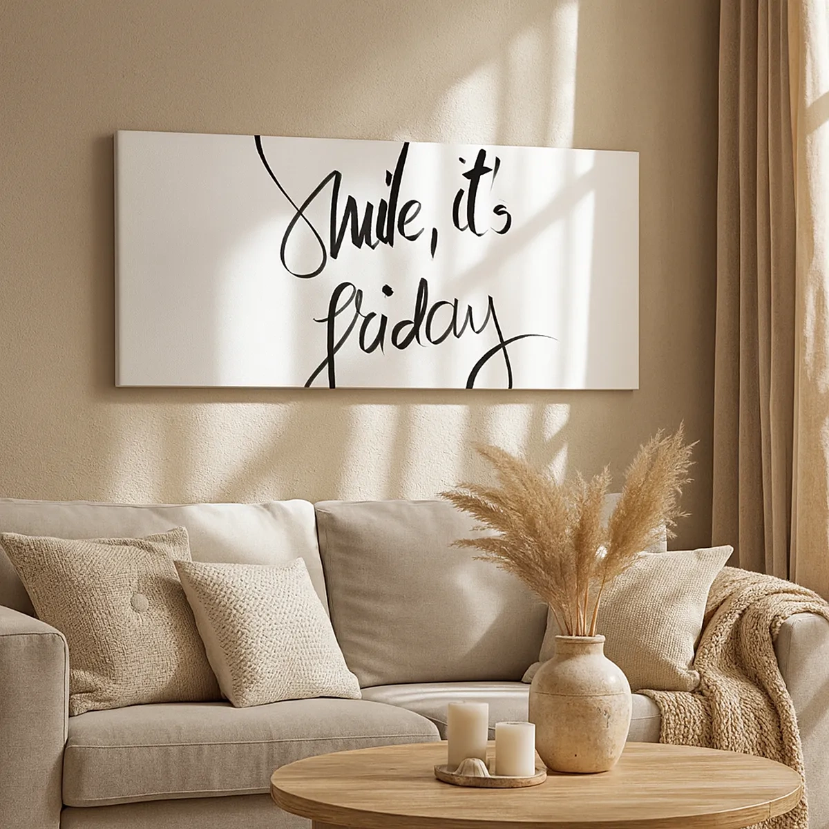 Lærredstryk - Billede på lærred - Ægte glæde - 30x30 cm