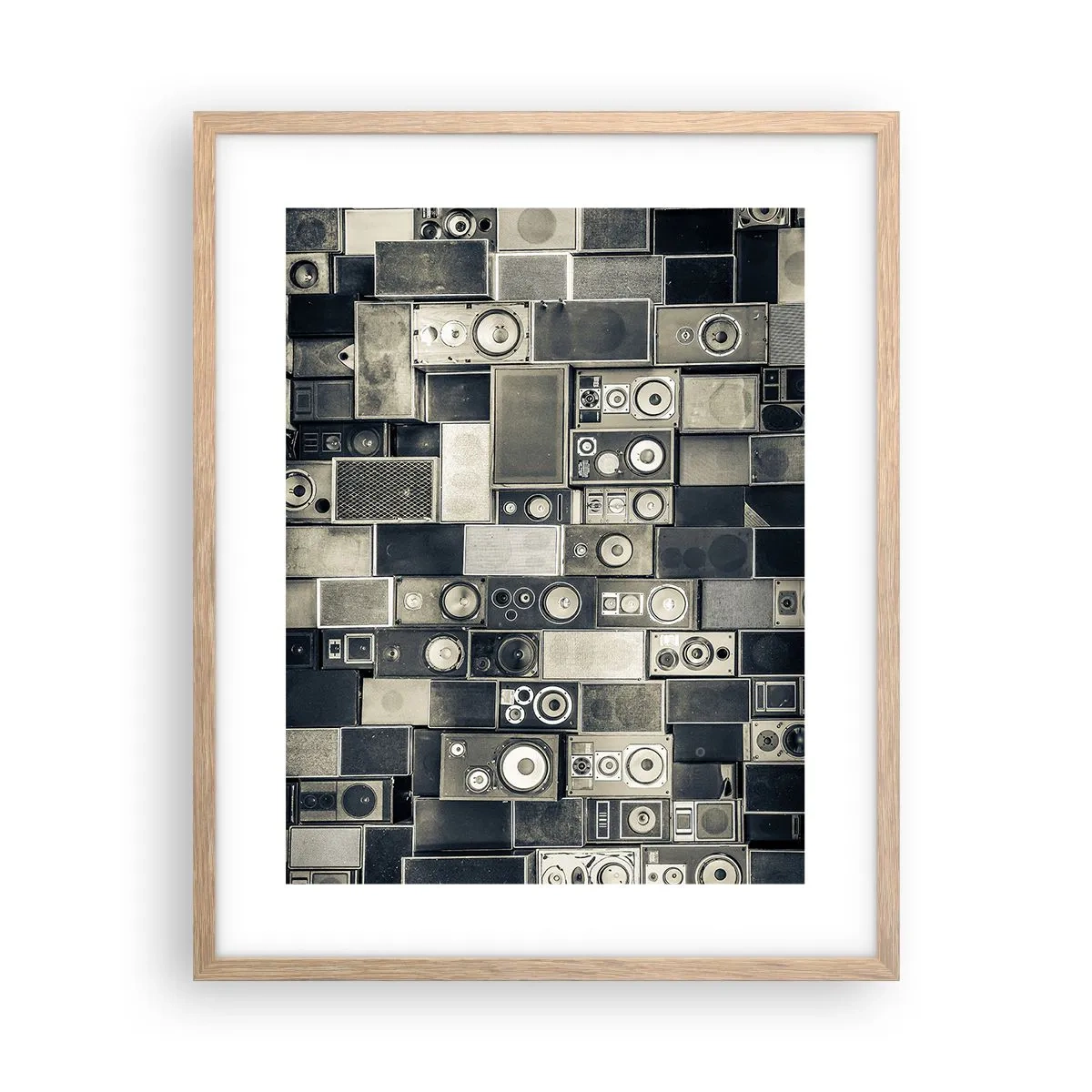Plakat i ramme af lyst egetræ - Og alt er i orden - 40x50 cm