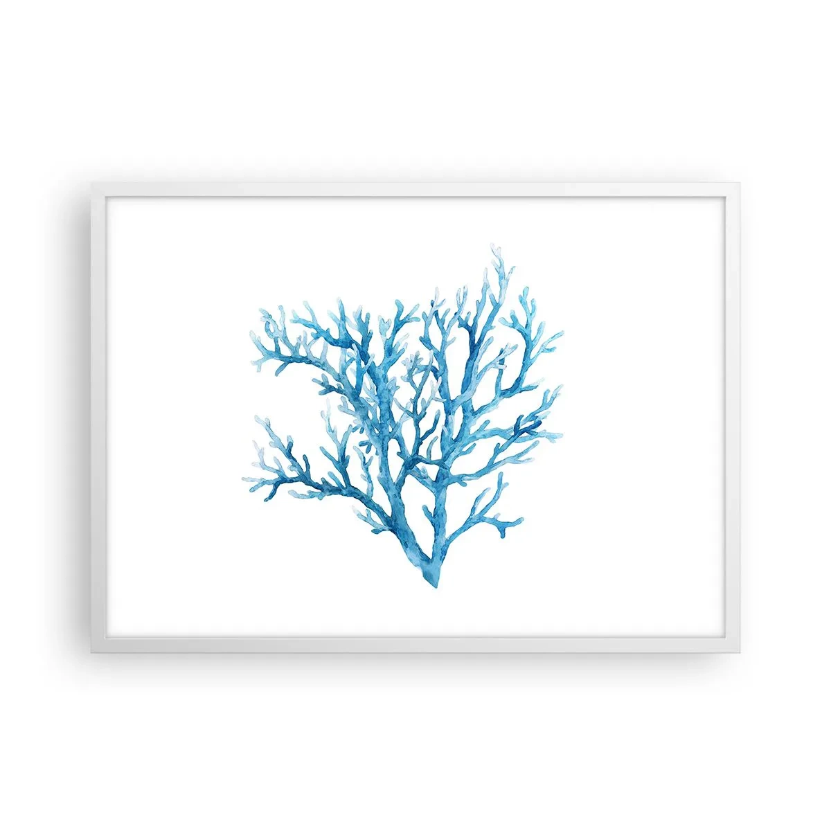 Plakat i hvid ramme - Marint filigran - 70x50 cm