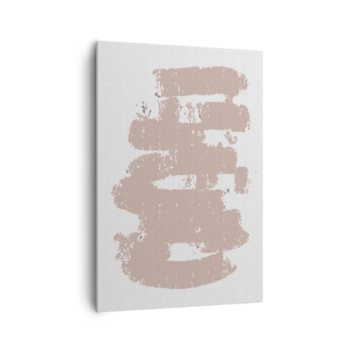 Lærredstryk - Billede på lærred - Abstraktion i sart rosa - 70x100 cm