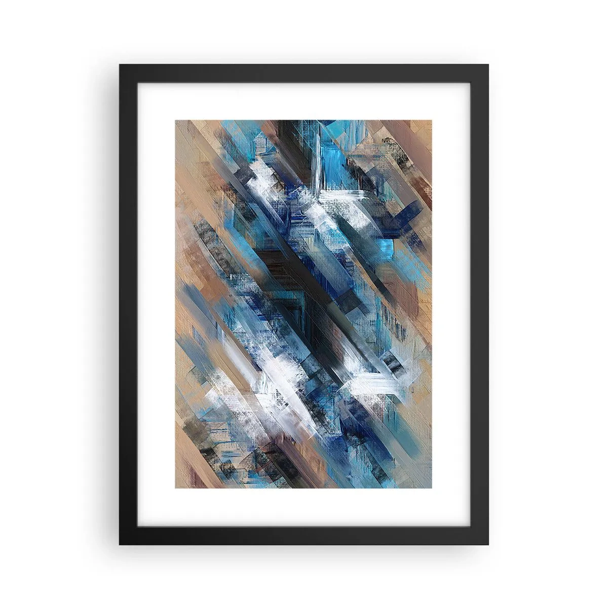 Plakat i sort ramme - På en blå skråning - 30x40 cm