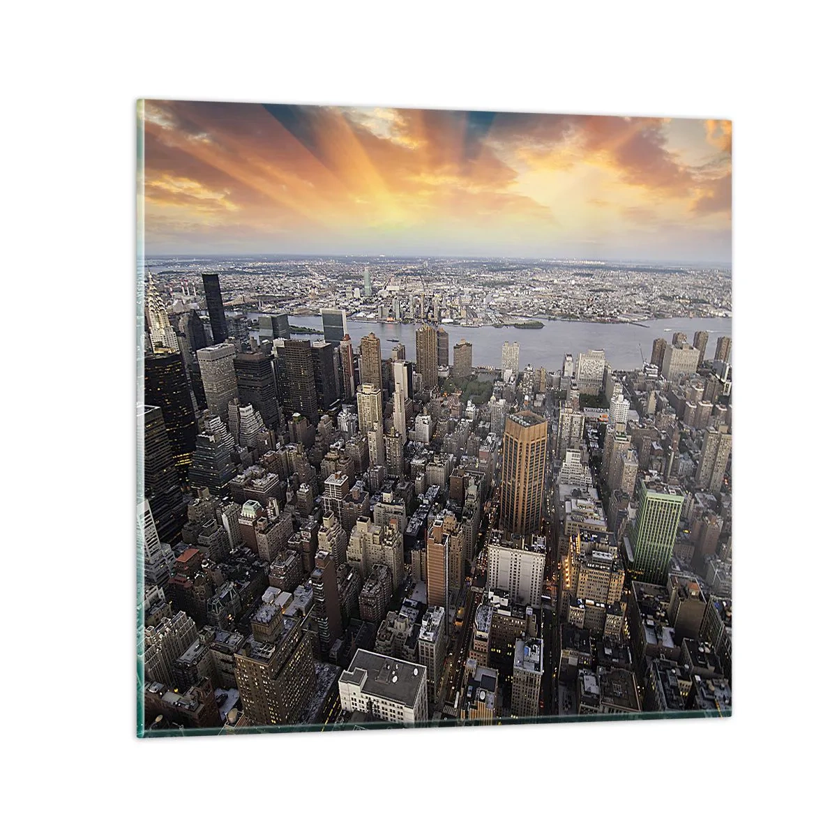 Billede på glas - Tidens bankende hjerte - 30x30 cm