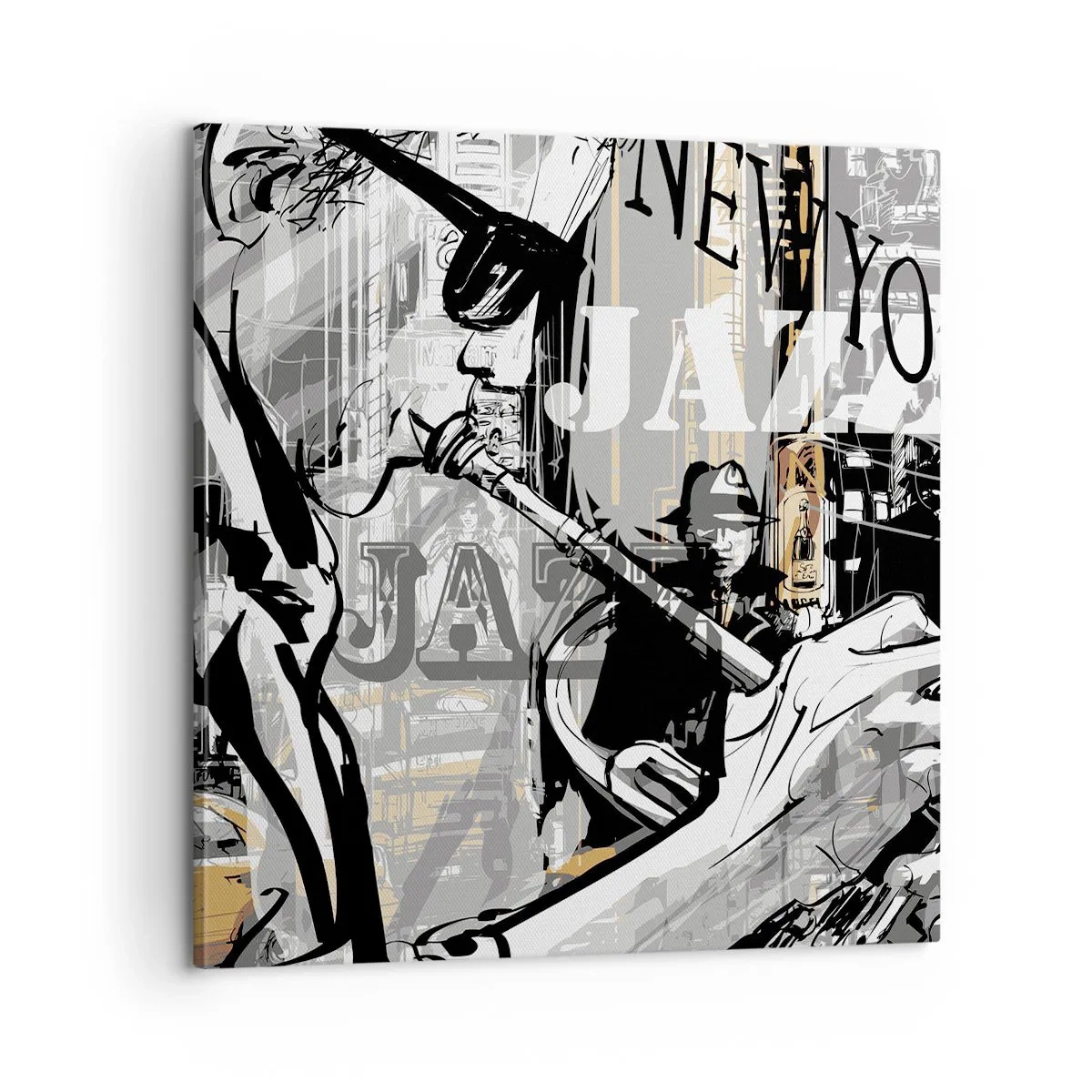 Lærredstryk - Billede på lærred - Til New Yorks rytme - 60x60 cm