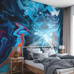 Fototapet Selvklæbende Deluxe Sticker - En rejse ind i himlen - Abstraktion, Stykke, Moderne mønster - 450x315 cm