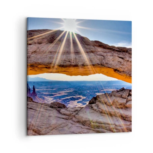 Lærredstryk - Billede på lærred - Gennem stenporten - 50x50 cm