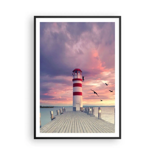 Plakat i sort ramme - Det er tid til havnen - 70x100 cm