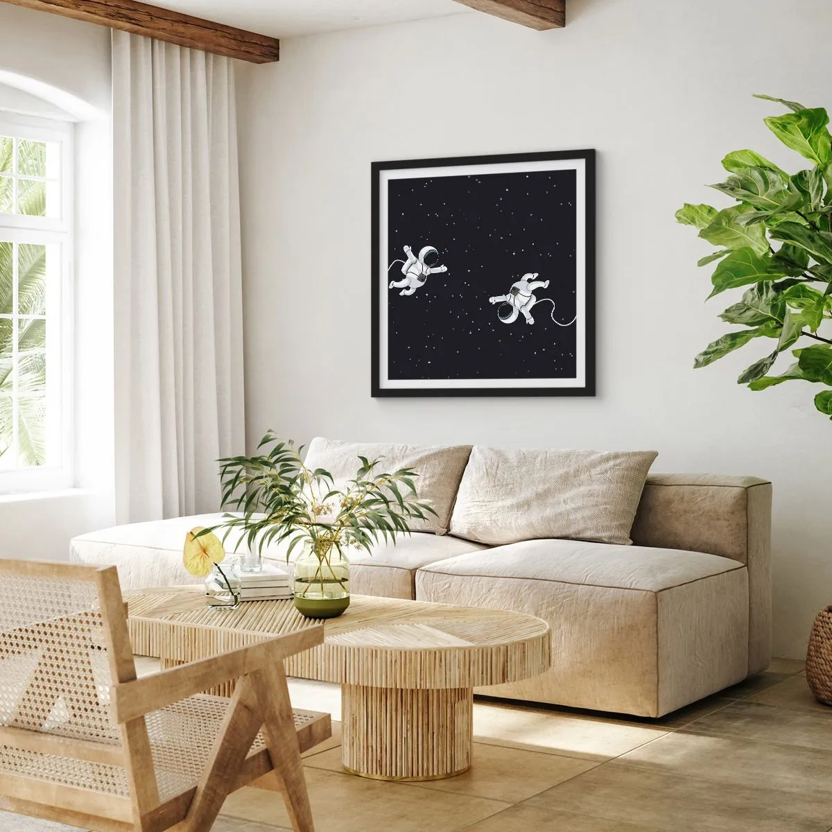 Plakat i sort ramme - Rummet vikler sig sammen - 30x30 cm