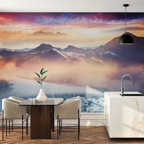 Fototapet Premium Sand - Naturens kraft og renhed - Landskab, Bjerge, Vinter - 100x70 cm