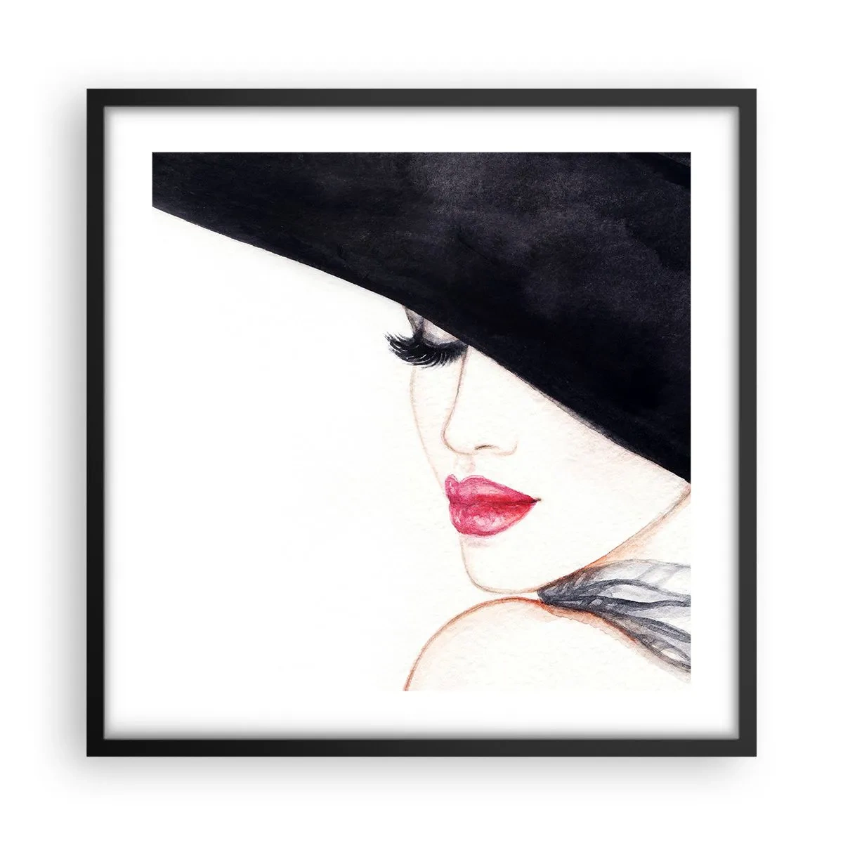 Plakat i sort ramme - Elegance og sensualitet - 50x50 cm