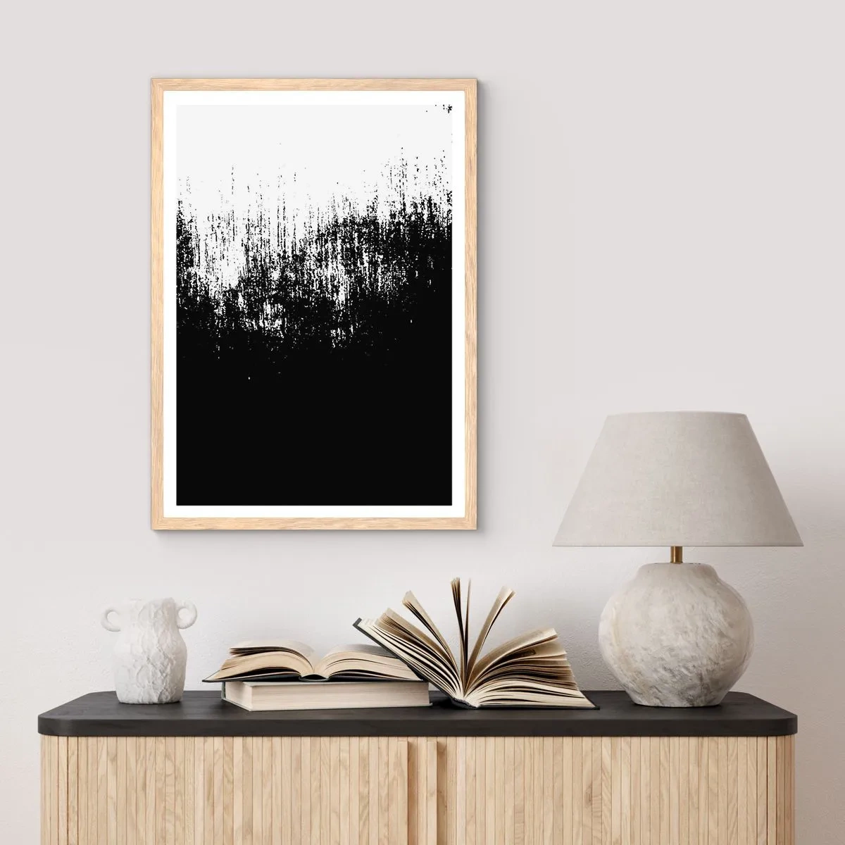 Plakat i ramme af lyst egetræ - Og vinderen er... - 30x40 cm