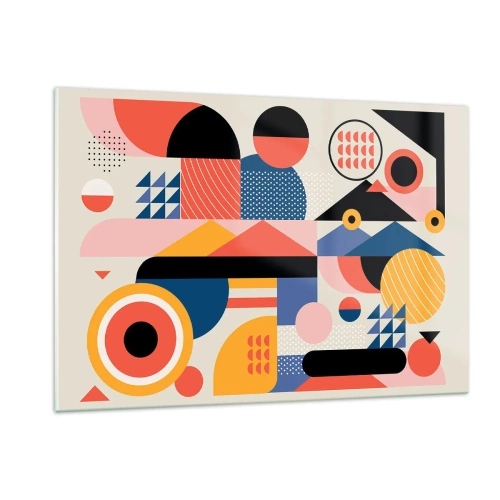 Billede på glas - Komposition: Leg - 120x80 cm