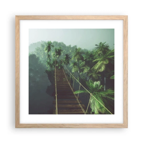 Plakat i ramme af lyst egetræ - Over det kogende grønne - 40x40 cm