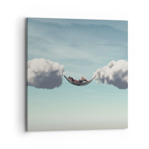 Lærredstryk - Billede på lærred - Lykken i øjeblikket - 70x70 cm