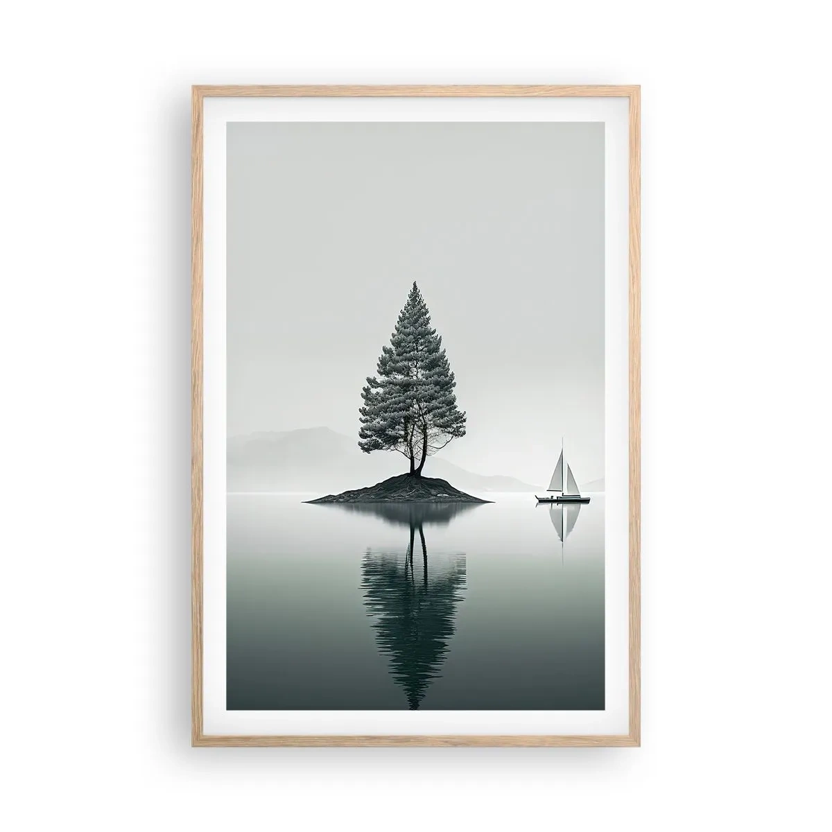 Plakat i ramme af lyst egetræ - En drøm - 61x91 cm