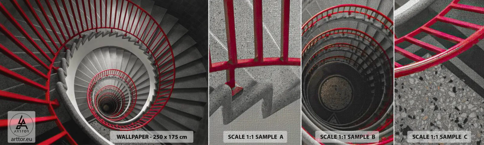 Prøve Fototapet Premium Canvas - Arkitektoniske lege - Arkitektur, Trappe, Industriel - 100x30 cm