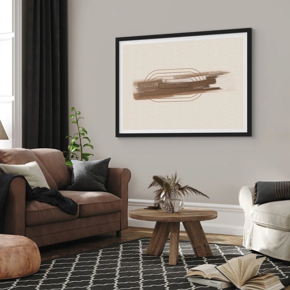 Plakat i sort ramme - Et pust af gråvejr - 70x50 cm
