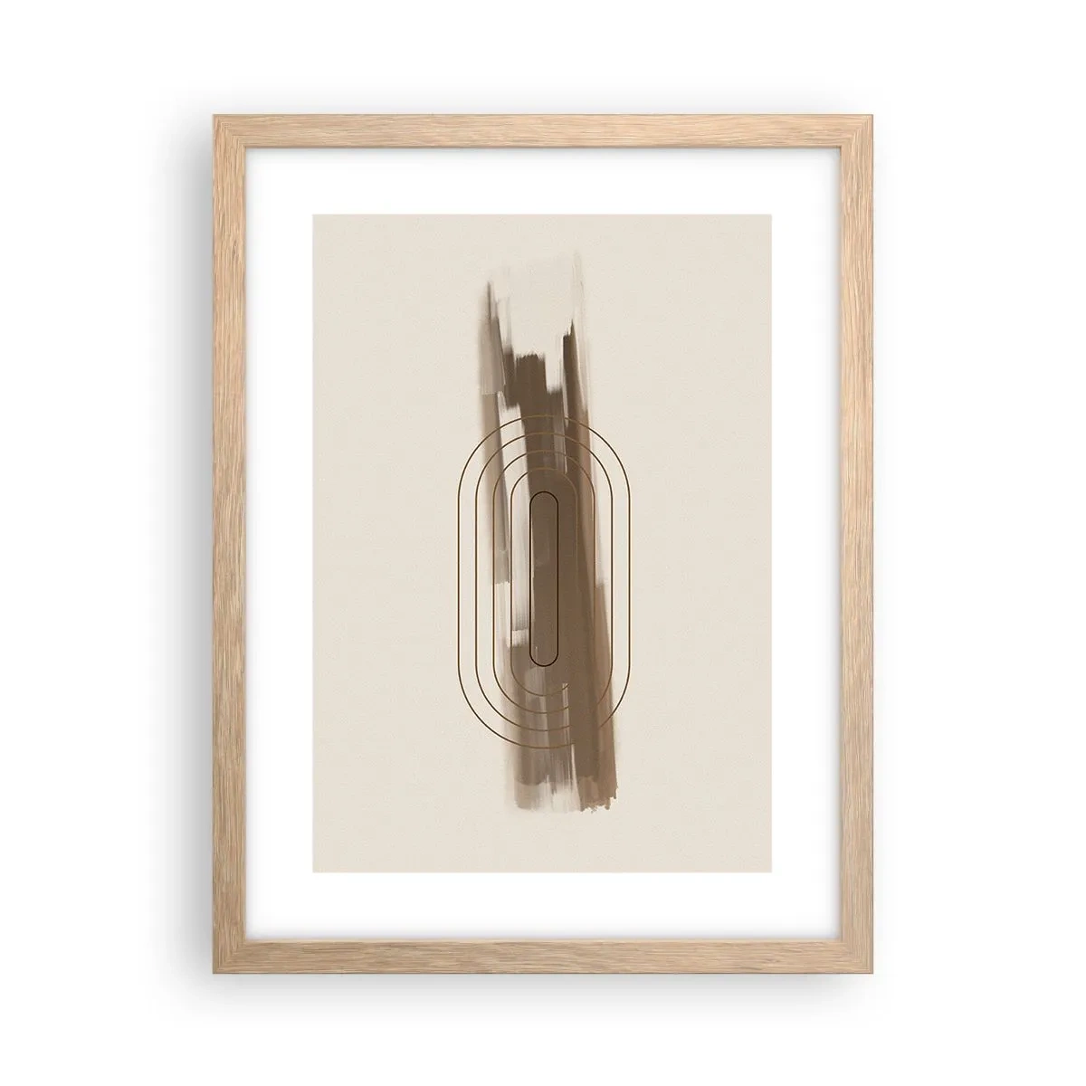 Plakat i ramme af lyst egetræ - Et pust af gråvejr - 30x40 cm