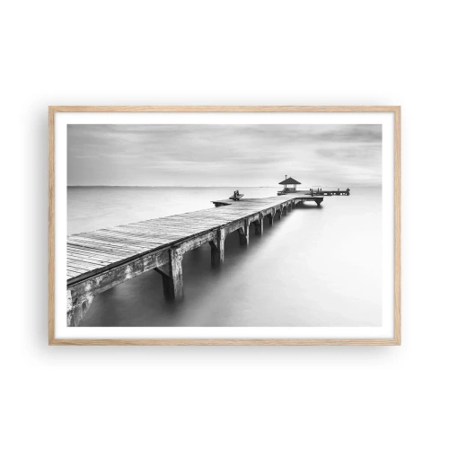 Plakat i ramme af lyst egetræ - Ind i det fjerne - 91x61 cm