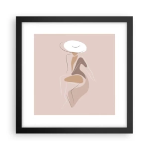 Plakat i sort ramme - En dame, der skal være - 30x30 cm