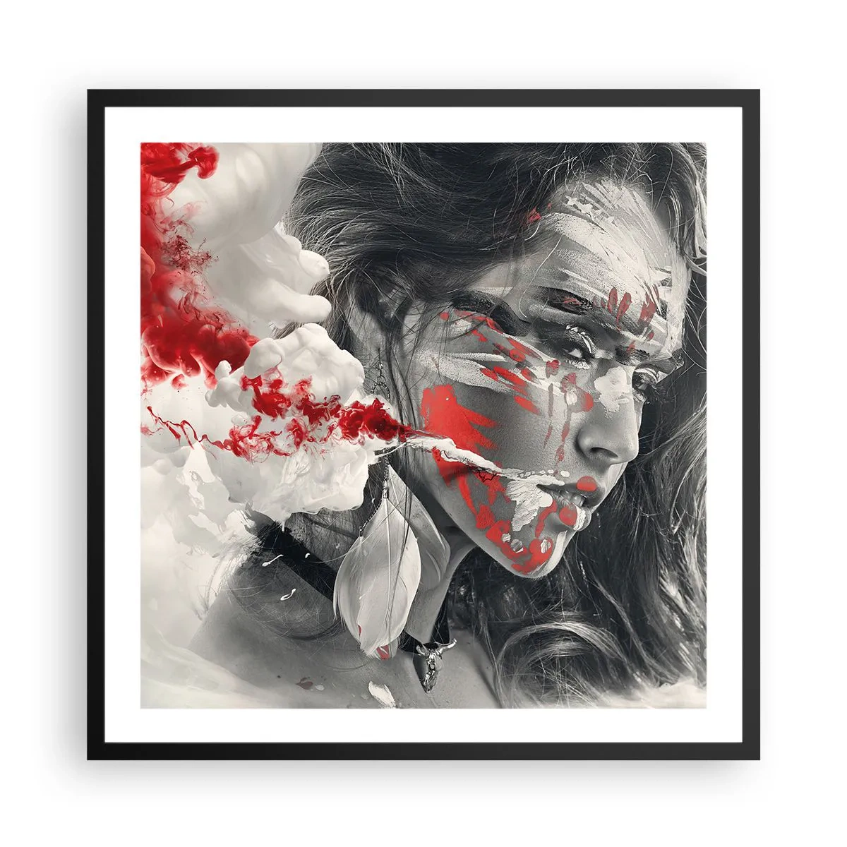 Plakat i sort ramme - I det absurdes damp - 60x60 cm