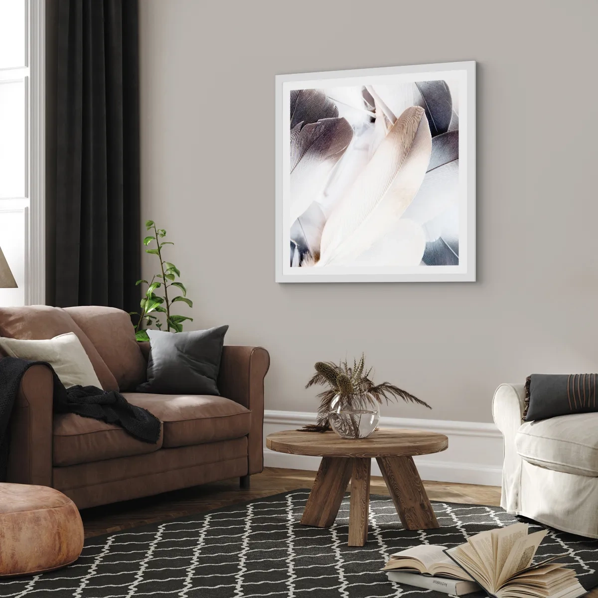 Plakat i hvid ramme - Næsten engleagtig - 30x30 cm