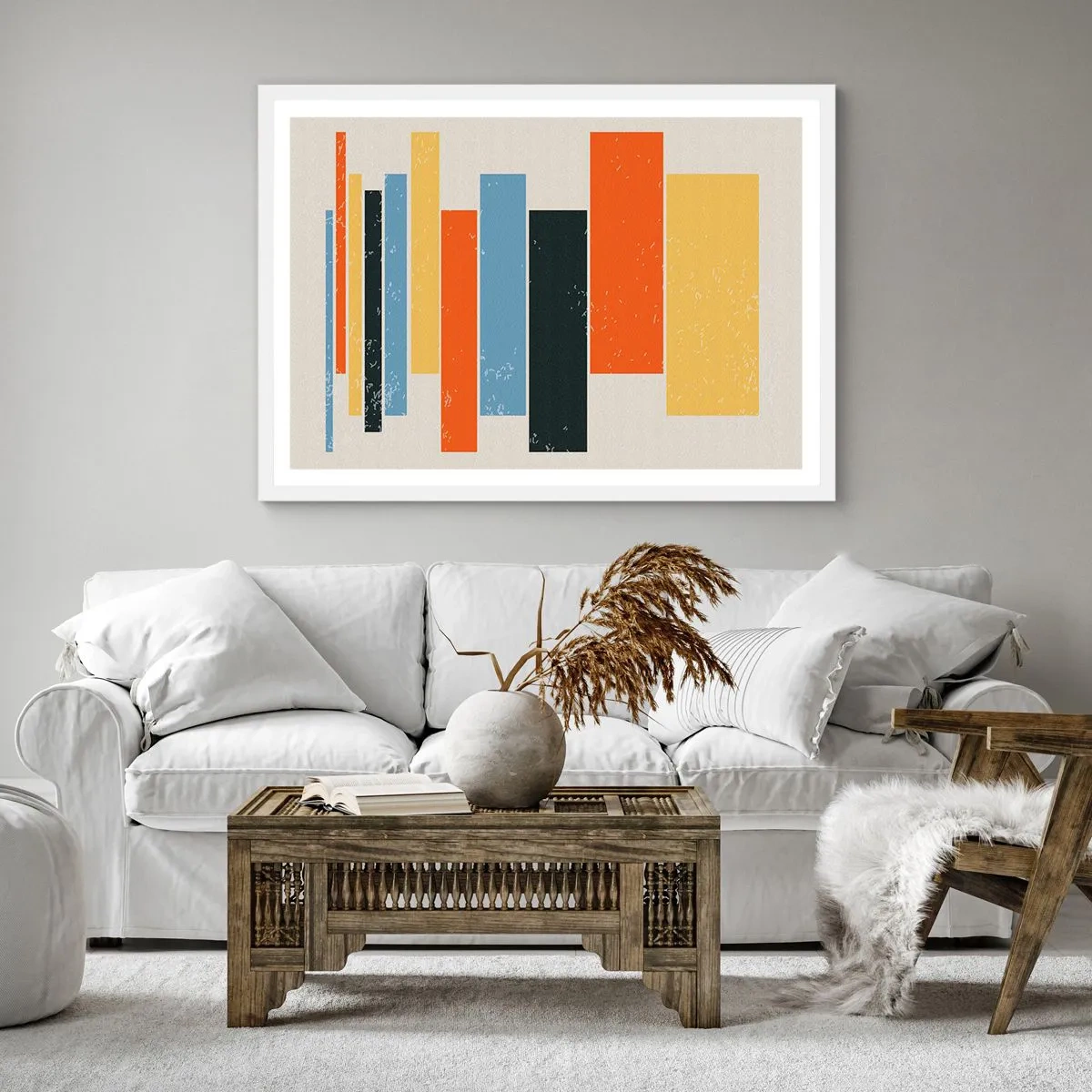 Plakat i hvid ramme - Optagelse af musik - 50x50 cm