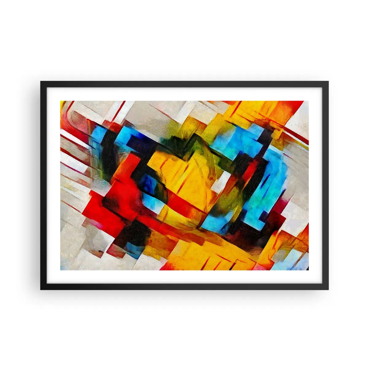 Plakat i sort ramme - Flerfarvet lagdeling - 70x50 cm
