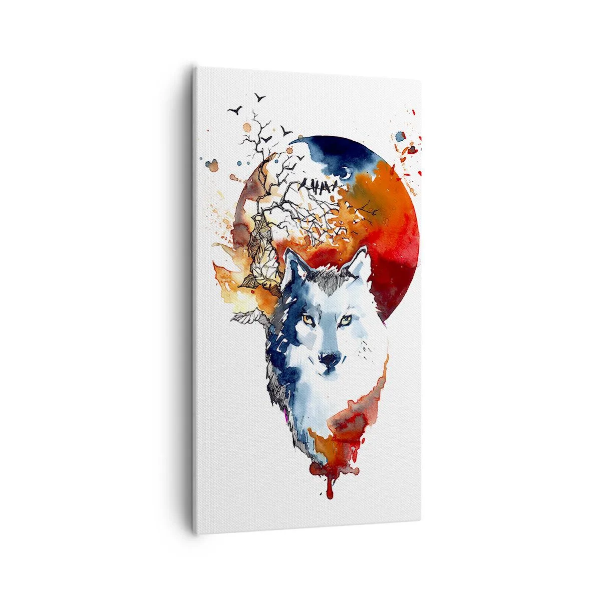 Lærredstryk - Billede på lærred - Næse til næse med natten - 55x100 cm