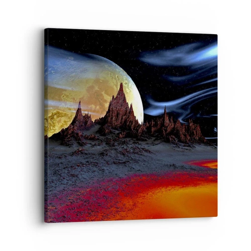 Lærredstryk - Billede på lærred - En ukendt verden - 30x30 cm