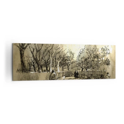 Lærredstryk - Billede på lærred - Et øjeblik med fjer - 160x50 cm