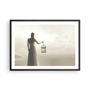 Plakat i sort ramme - Vær fri - 70x50 cm