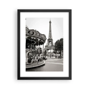 Plakat i sort ramme - Når der gælder sjov, er det kun i Paris - 30x40 cm