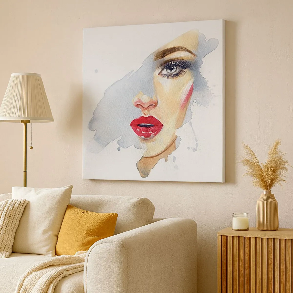 Lærredstryk - Billede på lærred - Refleksion i en vanddråbe - 30x30 cm