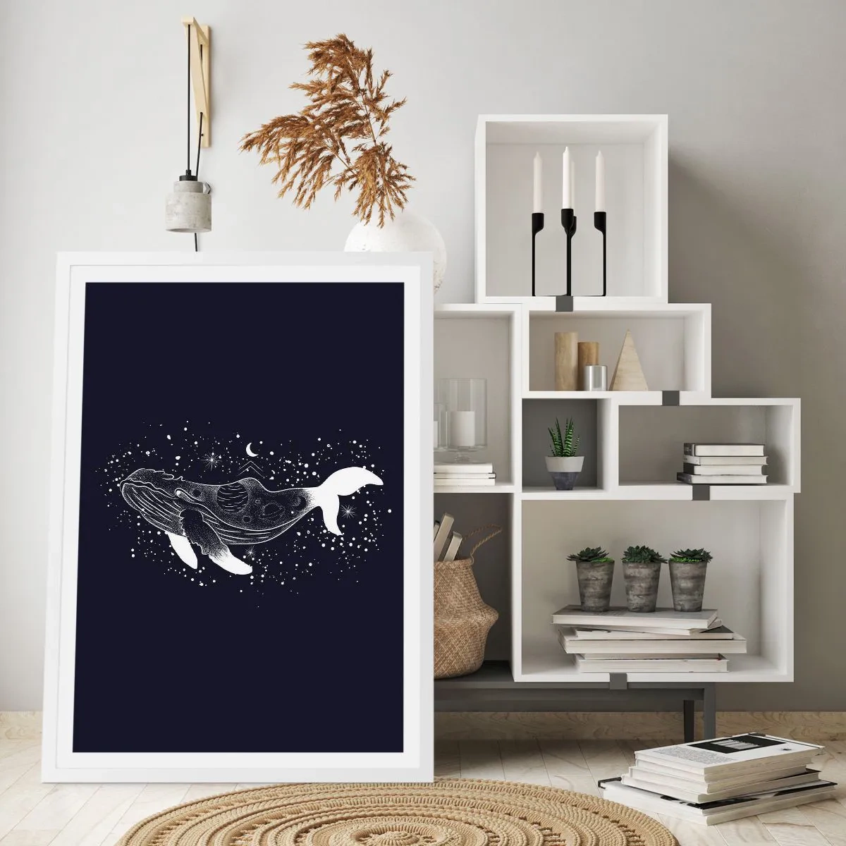Plakat i hvid ramme - I universets ocean - 30x40 cm