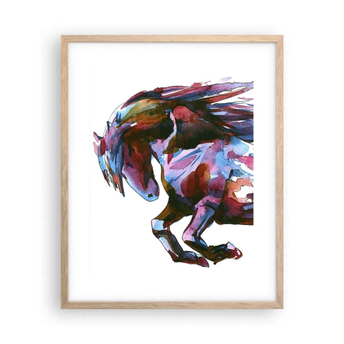 Plakat i ramme af lyst egetræ - I henrykkelse - 40x50 cm