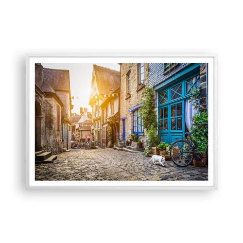 Plakat i hvid ramme - Byens hvide spøgelse - 100x70 cm