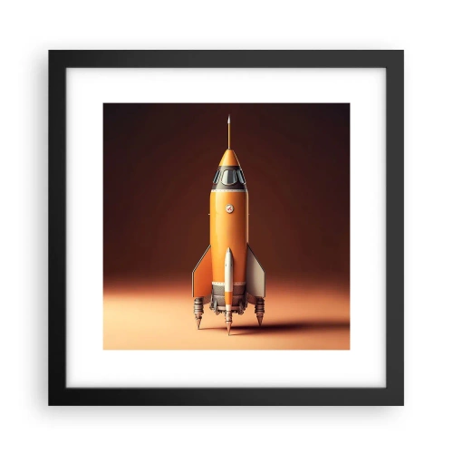 Plakat i sort ramme - Det begynder med en drøm - 30x30 cm