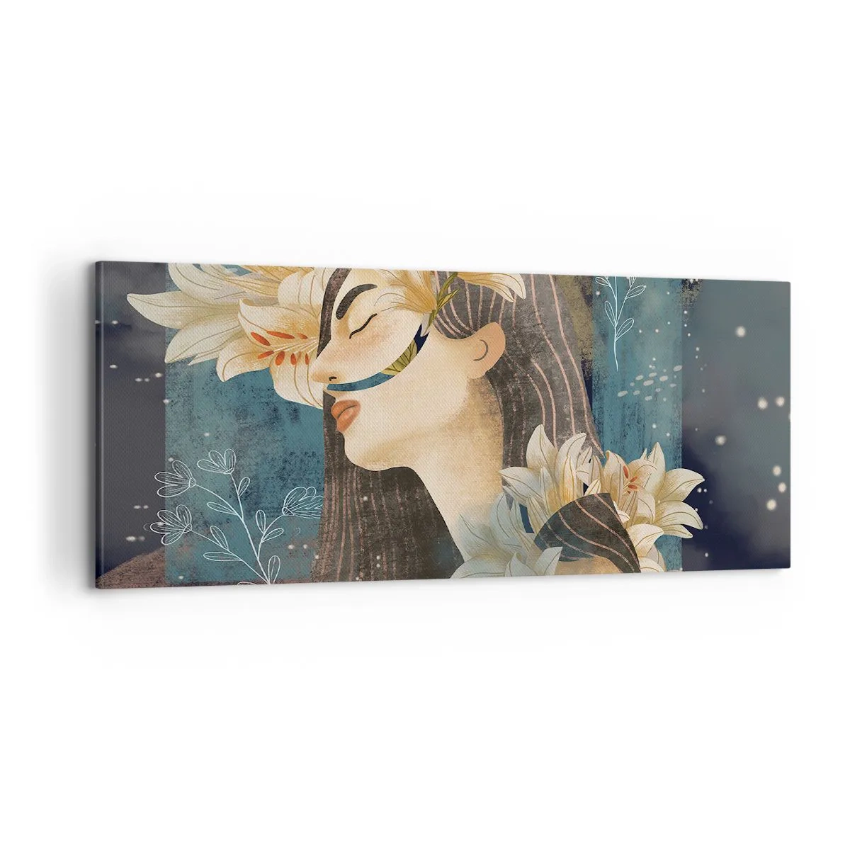 Lærredstryk - Billede på lærred - Eventyret om prinsessen med liljerne - 100x40 cm