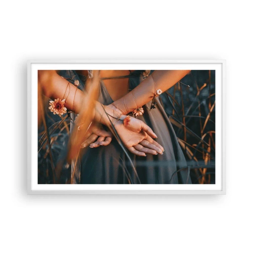 Plakat i hvid ramme - Forbundet med naturen - 91x61 cm