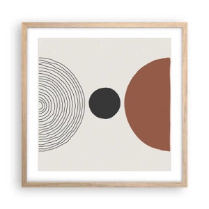 Plakat i ramme af lyst egetræ - I rampelyset - 50x50 cm