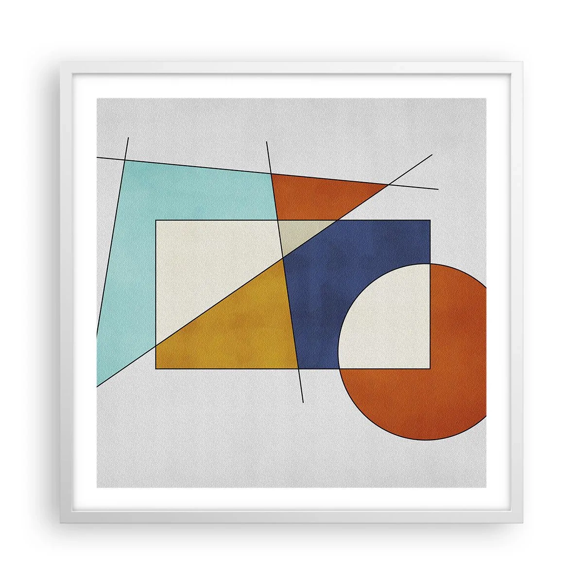 Plakat i hvid ramme - Abstraktion: modernistisk leg - 60x60 cm