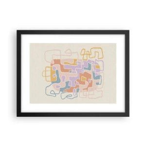 Plakat i sort ramme - Labyrint - et glædeligt eventyr - 40x30 cm