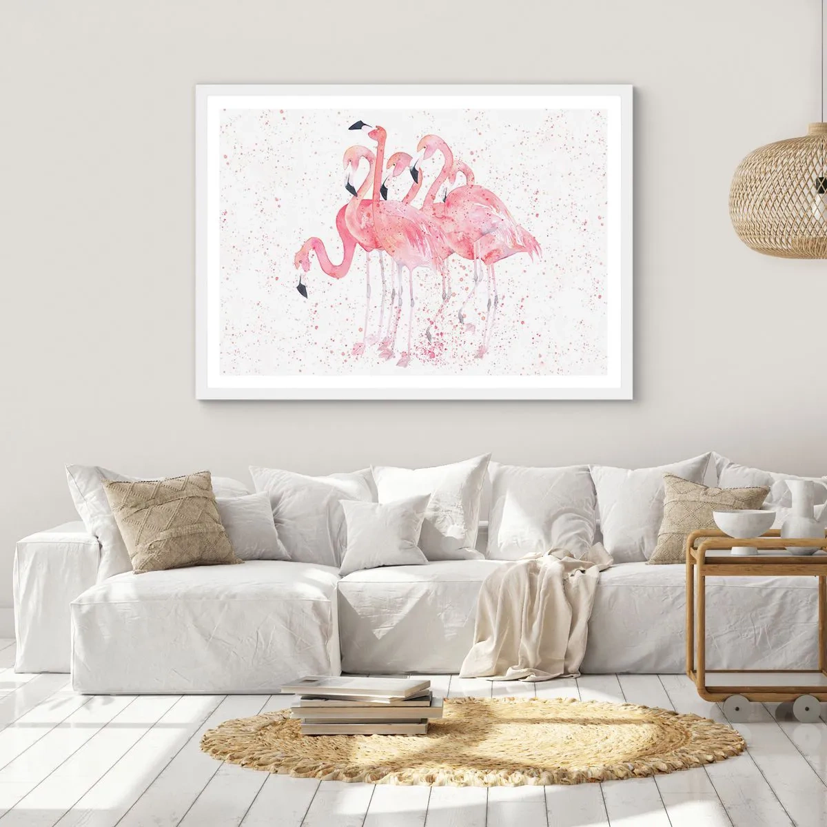 Plakat i hvid ramme - Lyserød ansambl - 50x40 cm